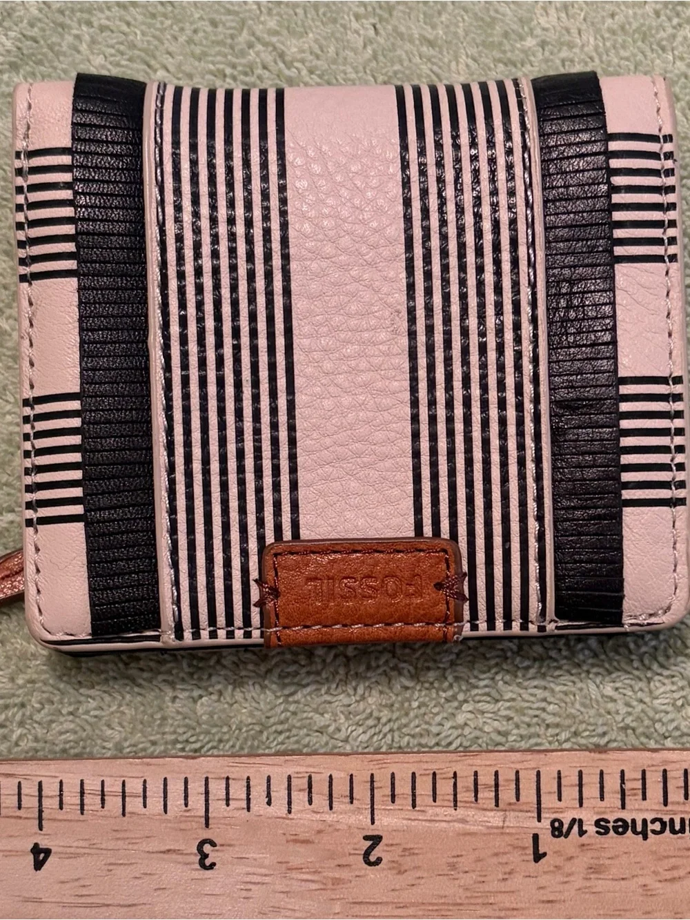 Brown Studded Shoulder Bag & Fossil Wallet Bundle